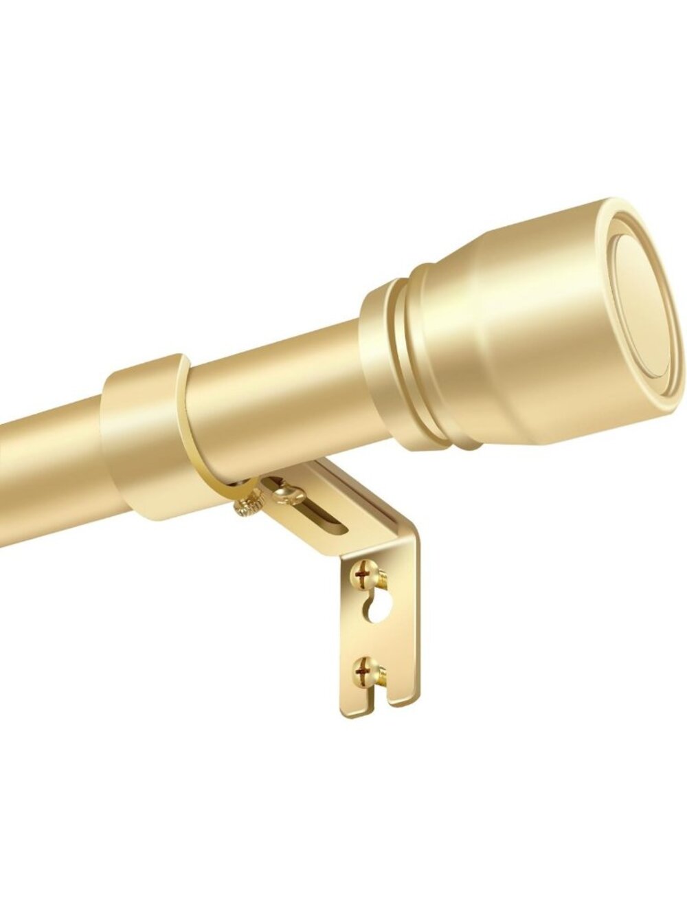 Heavy Duty 1” Adjustable Gold Curtain Rod, 30-90 Inch, Fits 30-84 Inch Windows